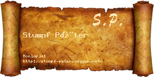 Stumpf Péter névjegykártya
